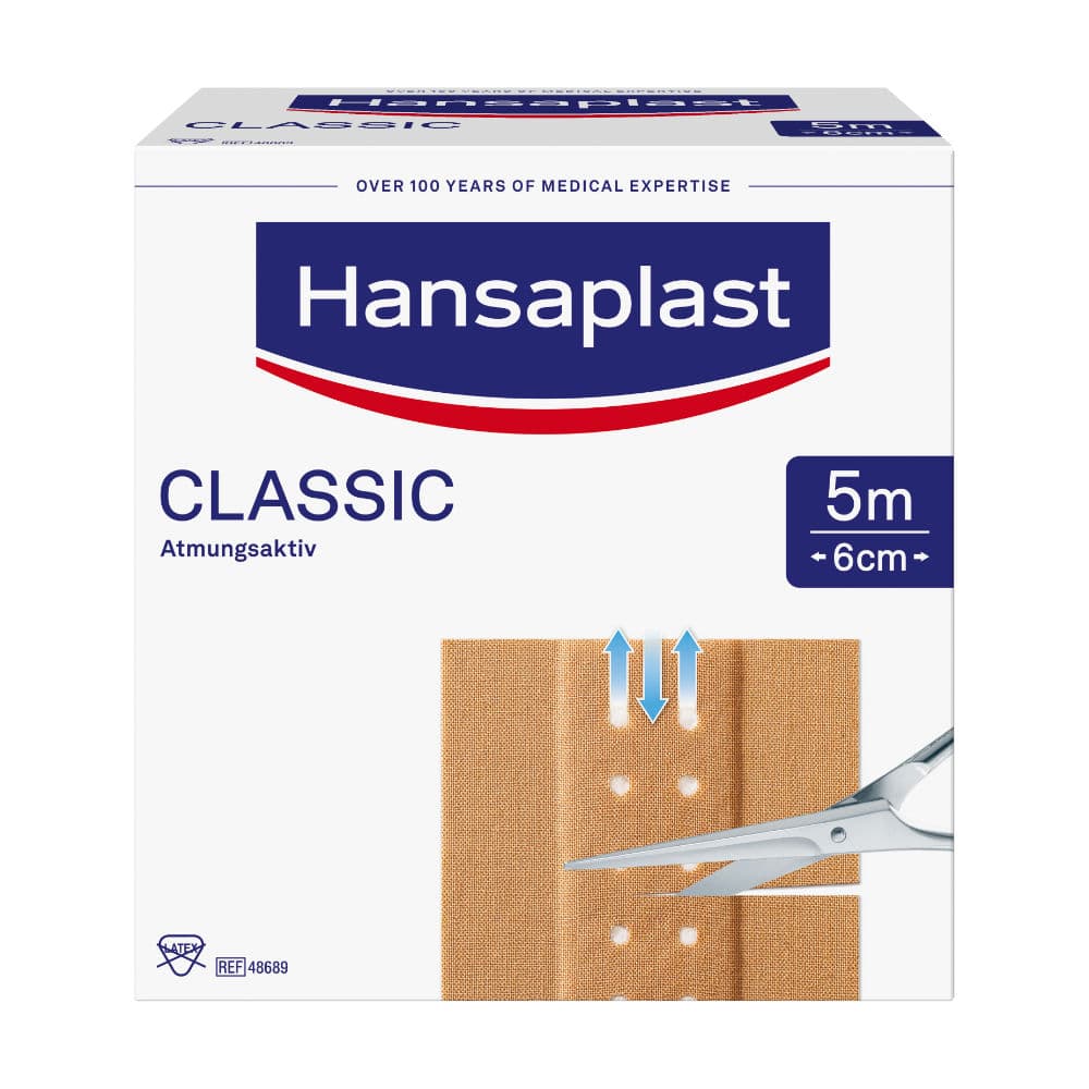 Hansaplast CLASSIC Atmungsaktiv 6cm x 5m 1 St Pflaster