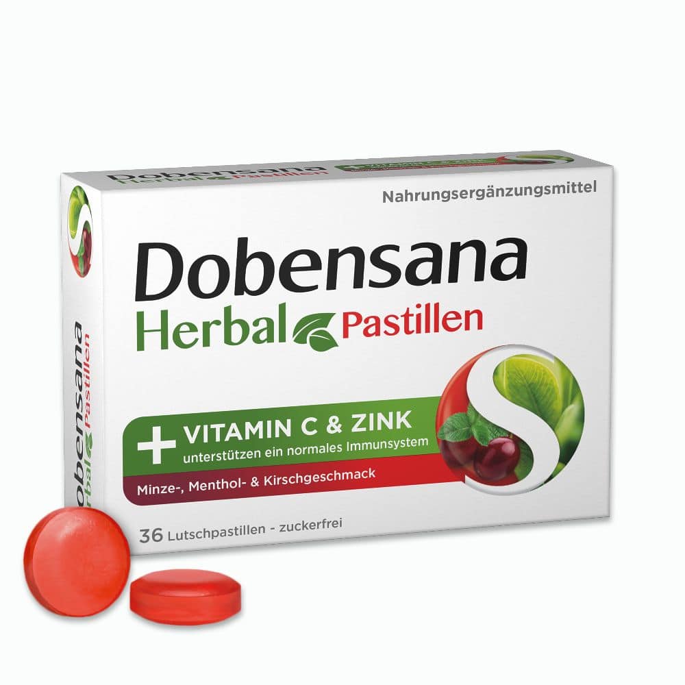 Dobensana Herbal + VITAMIN C & ZINK Kirschgeschmack 36 St Lutschpastillen Dobensana Herbal + VITAMIN C & ZINK Kirschgeschmack 36 St Lutschpastillen