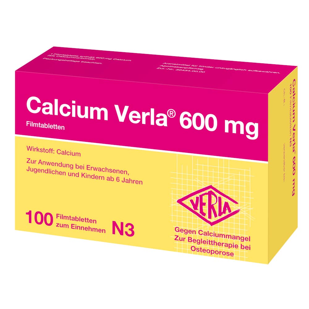 Calcium Verla 600 mg 100 St Filmtabletten