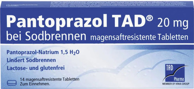Pantoprazol TAD 20mg bei Sodbrennen 14 St Tabletten magensaftresistent