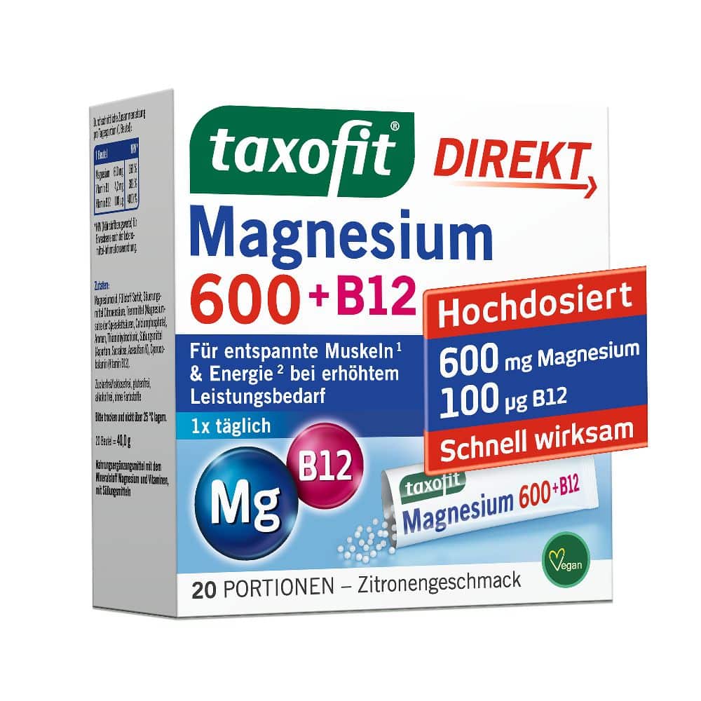 taxofit DIREKT Magnesium 600 + B12 20 St Granulat