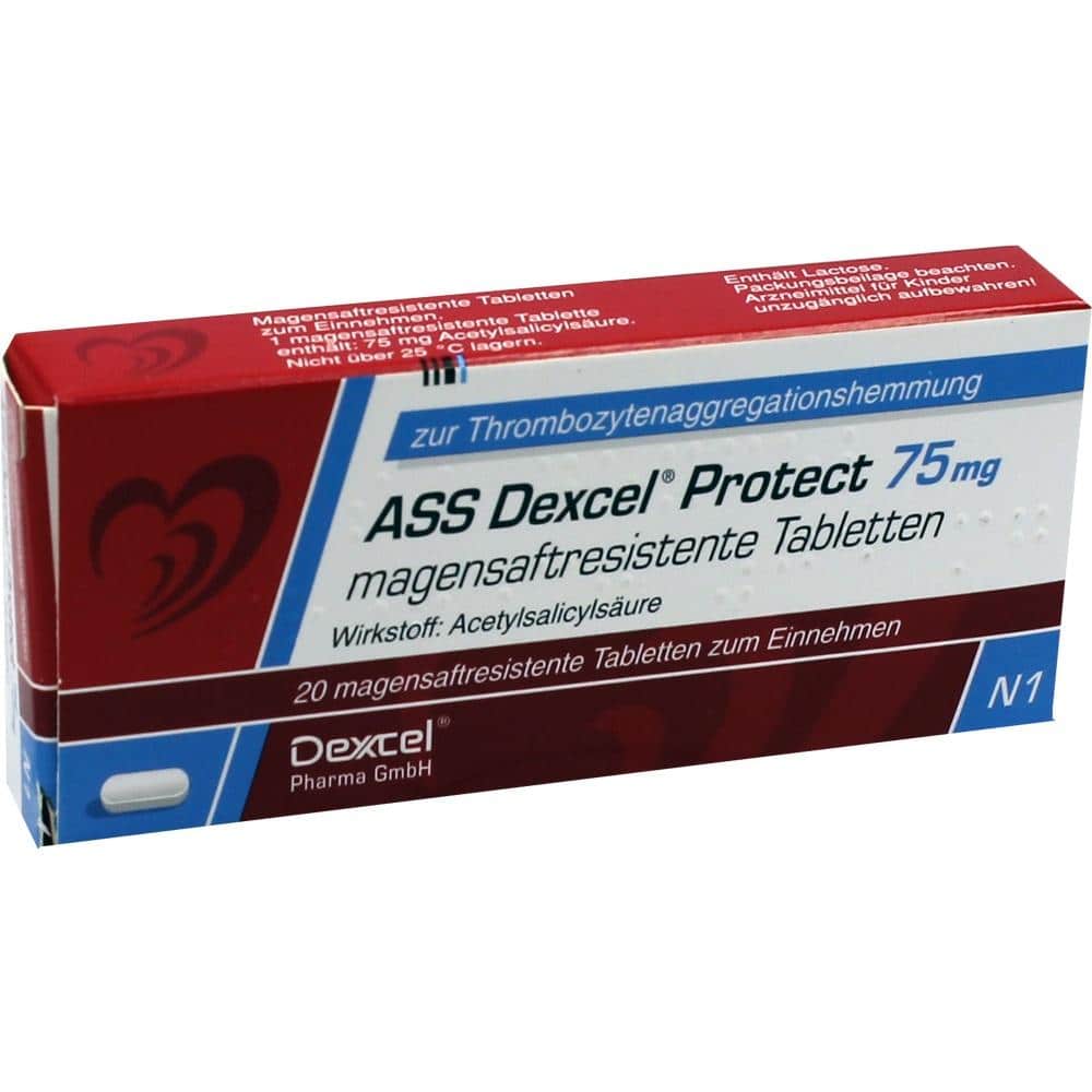 ASS Dexcel Protect 75mg 20 St Tabletten magensaftresistent