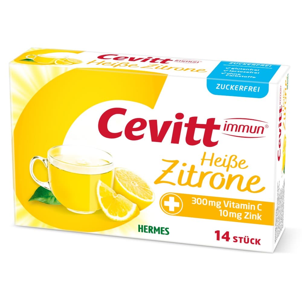 Cevitt immun Heiße Zitrone zuckerfrei 14 St Granulat