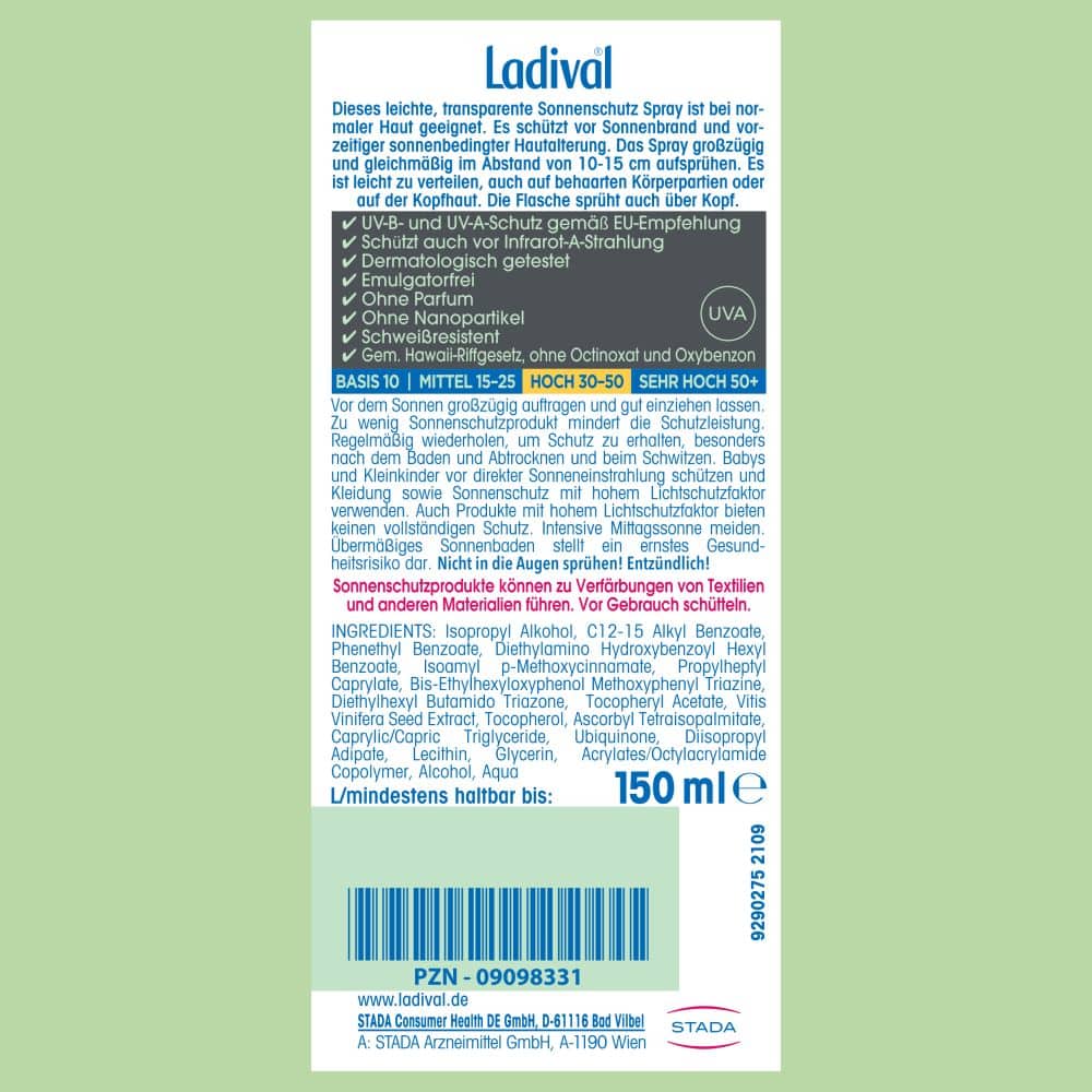 Ladival AKTIV SONNENSCHUTZ SPRAY LSF 30 150 ml Spray