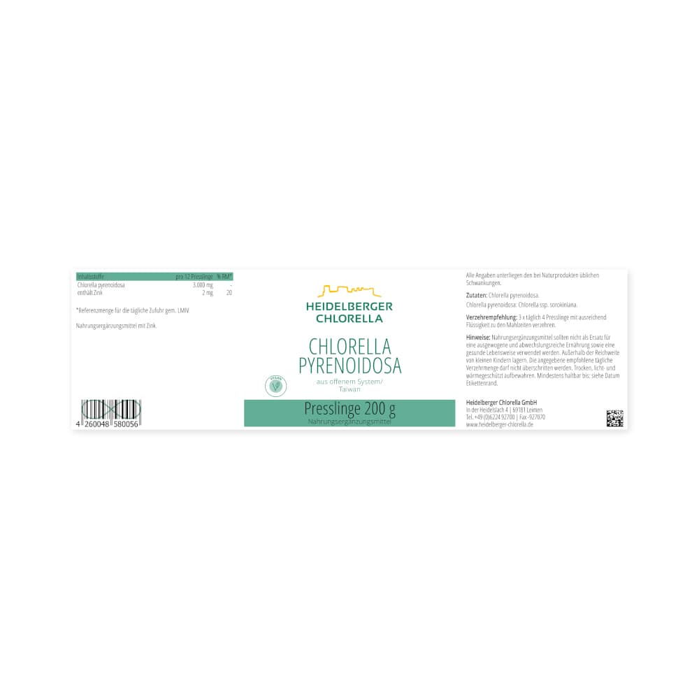 CHLORELLA PYRENOIDOSA Presslinge 800 St Presslinge