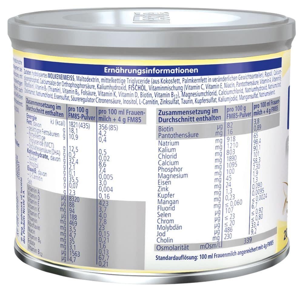 Nestle BEBA FRAUENMILCHSUPPLEMENT FM 85 200 g Pulver