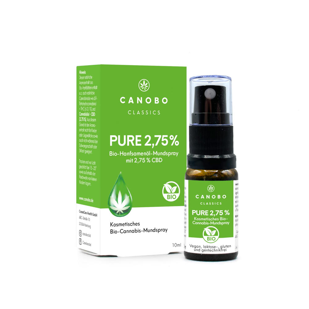 CANOBO PURE 2,75% Bio-Hanfsamenöl Mundspray 10 ml Spray