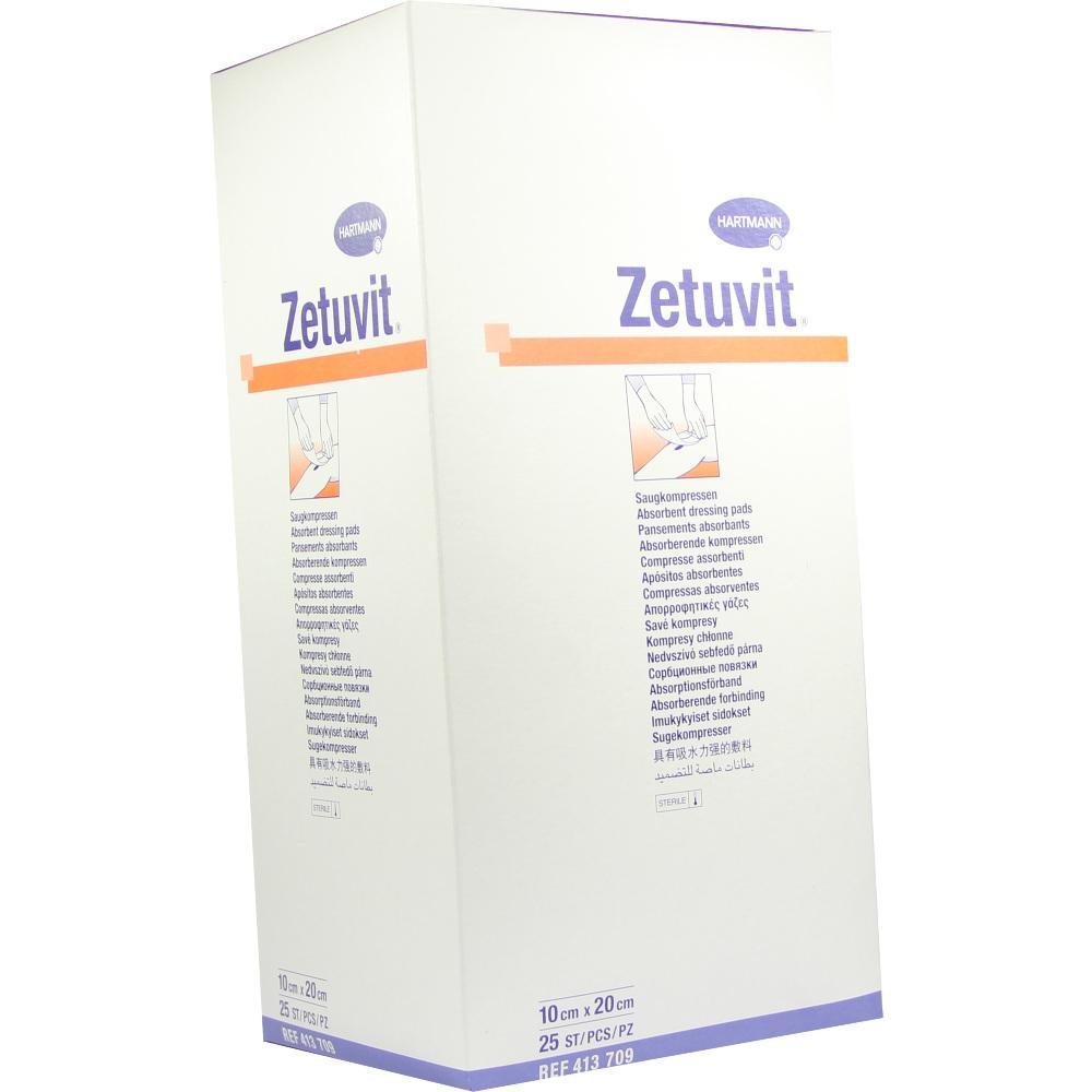 ZETUVIT Saugkompressen steril 10x20 cm 25 St Kompressen