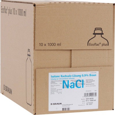 Isotone Kochsalz-Lösung 0,9% Braun Ecoflac plus 10X1000 ml Infusionslösung