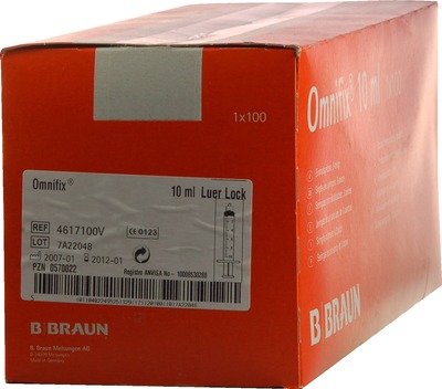 OMNIFIX Solo Spr.10 ml Luer Lock latexfrei 100X10 ml Spritzen