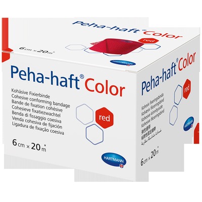 PEHA-HAFT Color Fixierbinde latexfrei 6 cmx20 m rot 1 St Binden