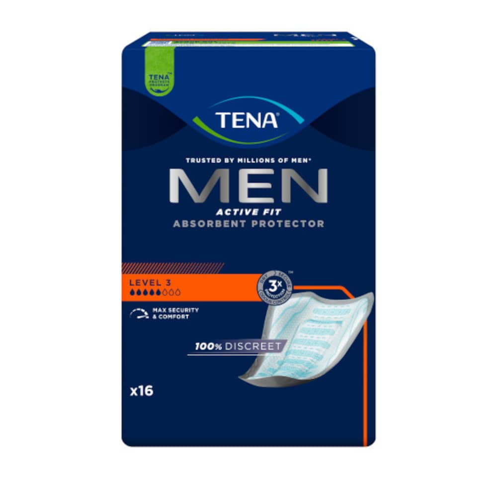 TENA MEN ACTIVE FIT LEVEL 3 Absorbent Protector 16 St
