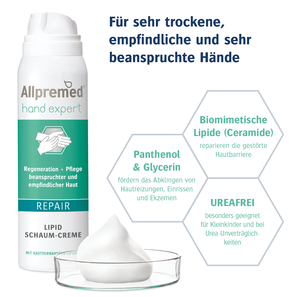 Allpremed hand expert Lipid Schaum-Creme REPAIR 100 ml Schaum
