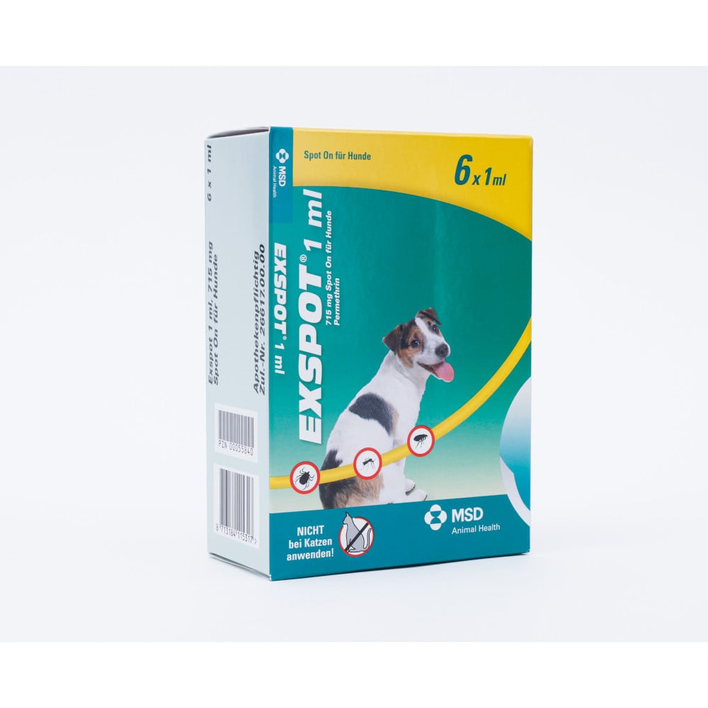 EXSPOT 1 ml Spot On Lösung für Hunde  6X1 ml Lösung