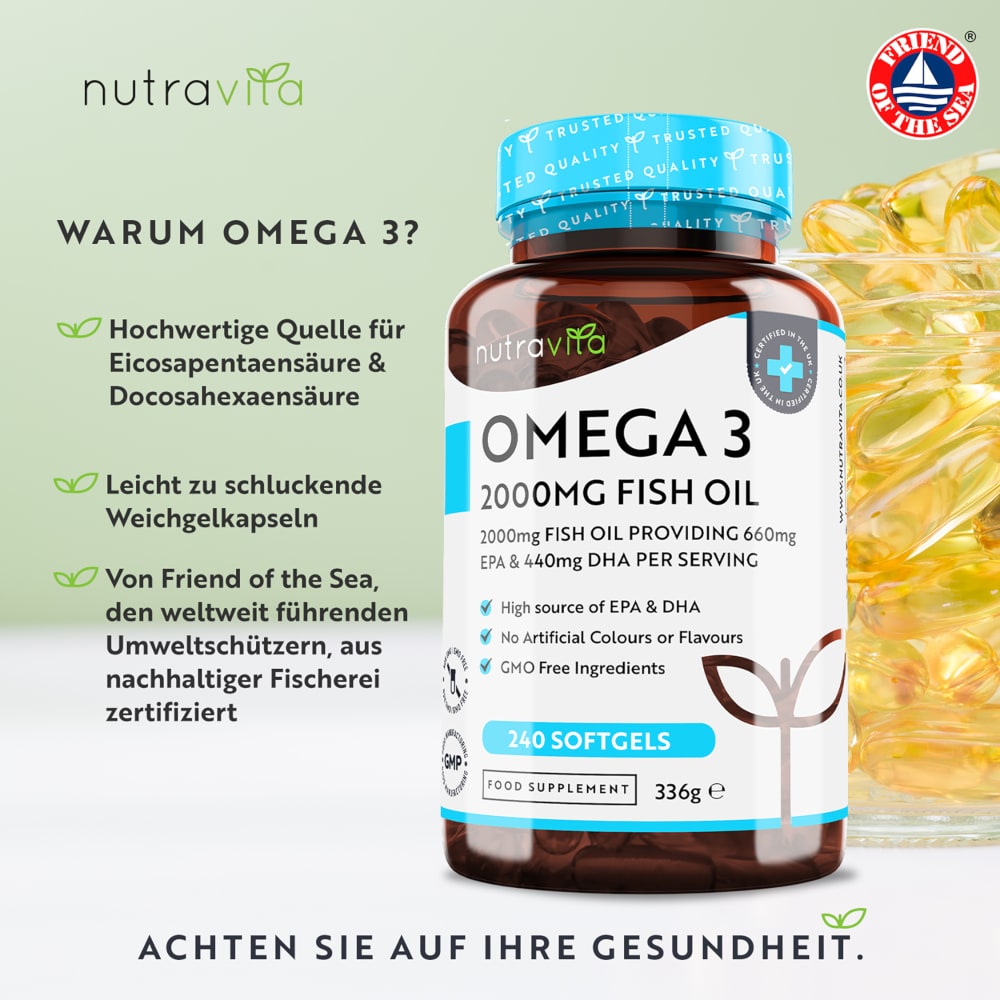 Nutravita OMEGA 3 FISH OIL 240 St Weichkapseln