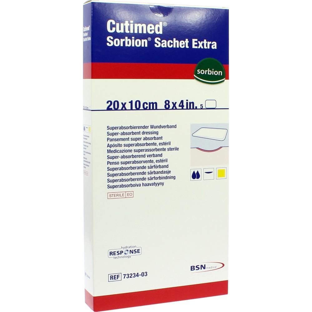 SORBION Cutimed Sachet Extra Wundaufl.10x20 cm 5 St Pflaster