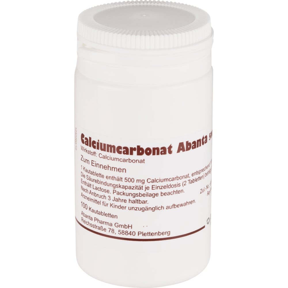 Calciumcarbonat Abanta 500 Mg Kautabletten  100 St Kautabletten