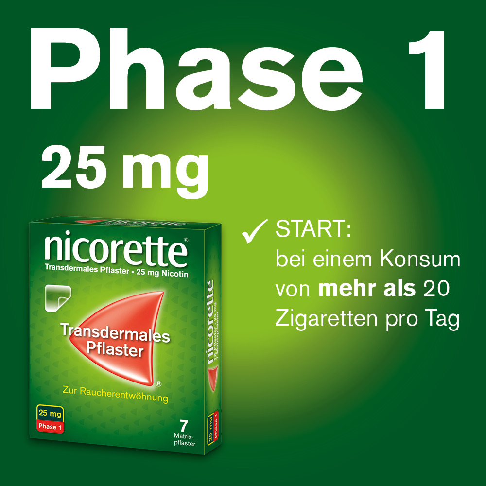nicorette Nikotinpflaster mit 25 mg Nikotin zur Raucherentwöhnung