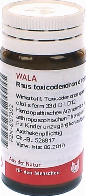 Rhus toxicodendron e foliis D 12 Globuli 20 g Globuli