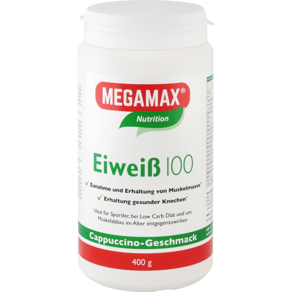 MEGAMAX Eiweiß 100 Casein + Whey Protein Cappucino 400 g Pulver