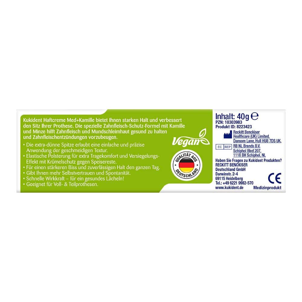 KUKIDENT Haftcreme Med+Kamille 40 g Creme