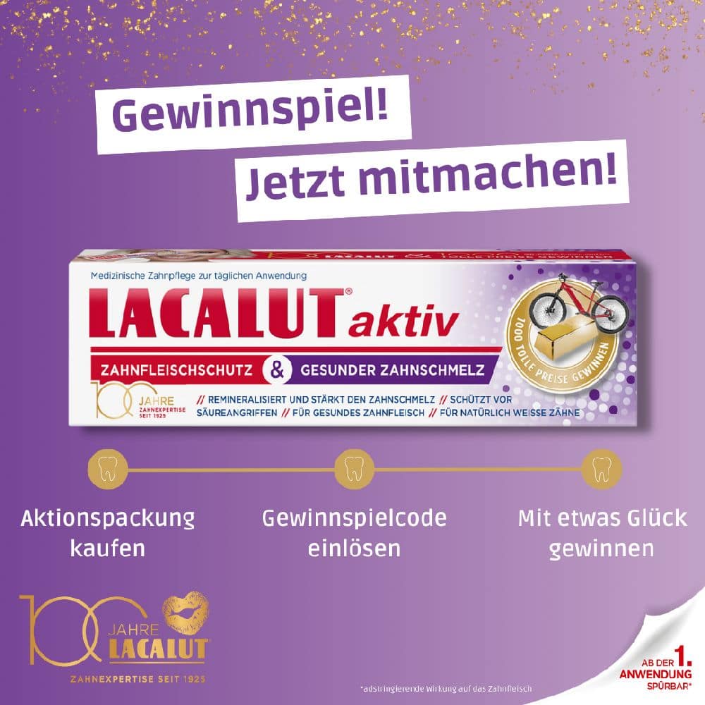 LACALUT aktiv Zahnfleischschutz & Gesunder Zahnschmelz Zahncreme 75 ml Zahncreme