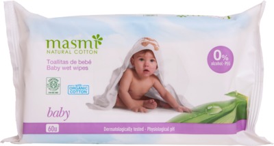 masmi BIO FEUCHTTÜCHER Baby 100% Bio-Baumwolle  60 St Tücher