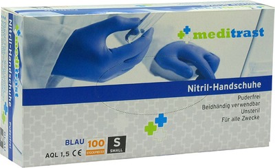 MEDITRAST Nitril Handschuh unste.puderfrei M blau 100 St Handschuhe