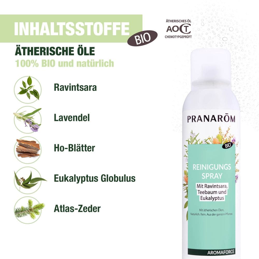 PRANAROM REINIGUNGS SPRAY Mit Ravintsara, Teebaum & Eukalyptus 150 ml Spray