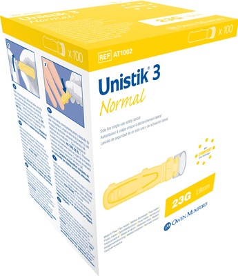 UNISTIK 3 Normal 1,8 mm Eindr.Tiefe Stechhilfe 100 St Lanzetten