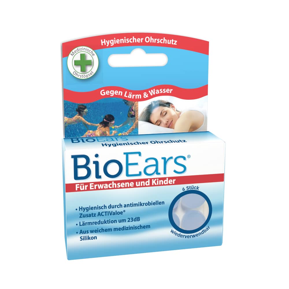 BIOEARS Silikon Ohrstöpsel antimikrobielle 6 St