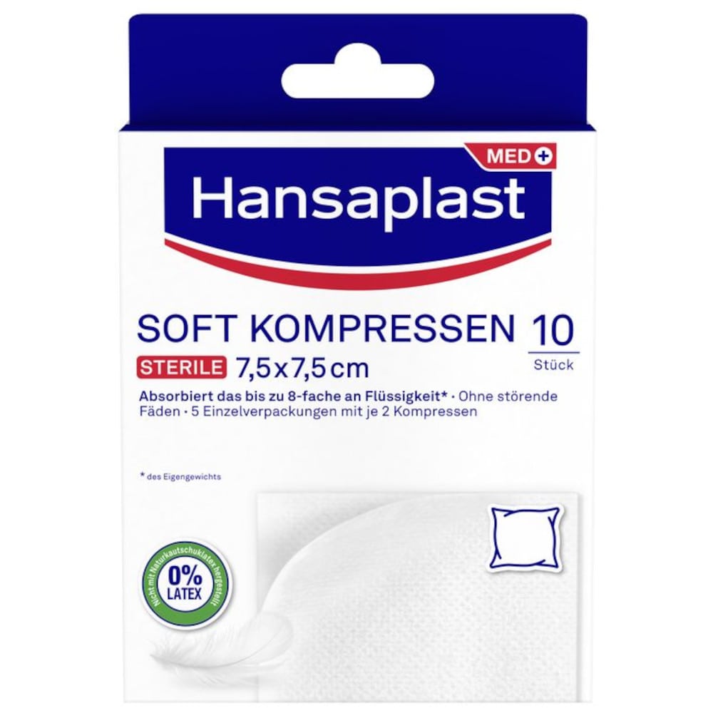 Hansaplast SOFT KOMPRESSEN 7,5 x 7,5 cm 5X2 St Pflaster