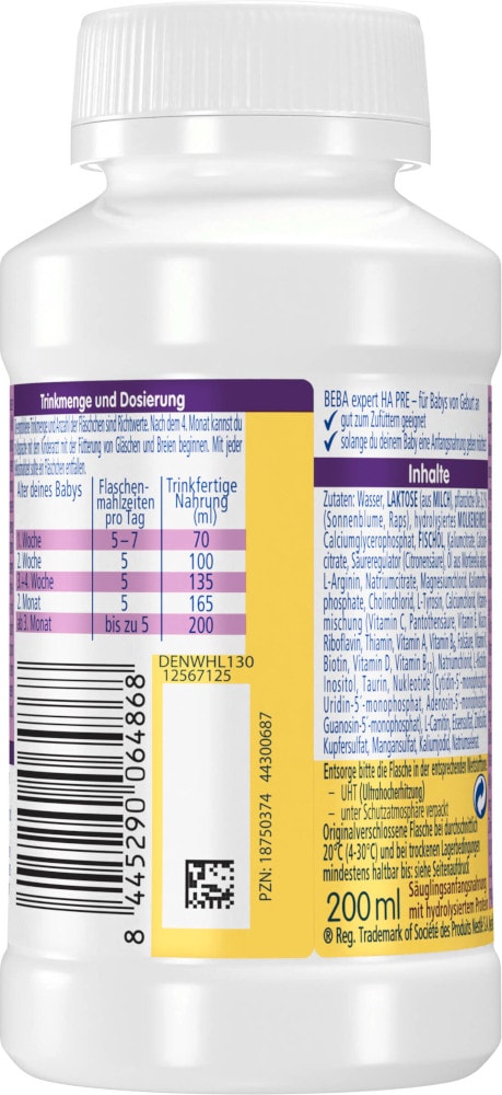 Nestlé BEBA expert HA PRE  8X200 ml Flüssigkeit