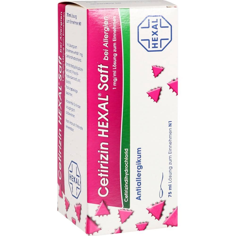 Cetirizin HEXAL Saft bei Allergien 1mg/ml 75 ml Lösung zum Einnehmen
