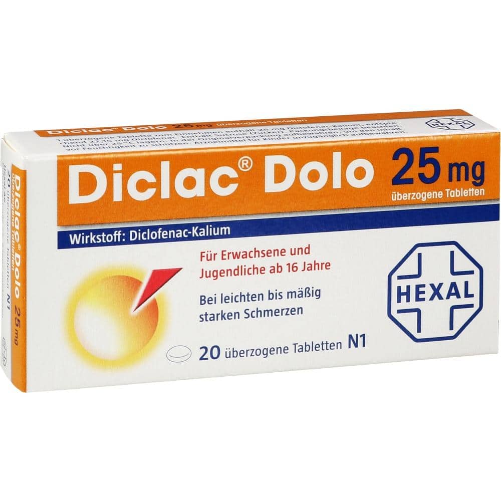 Diclac Dolo 25mg 20 St Überzogene Tabletten