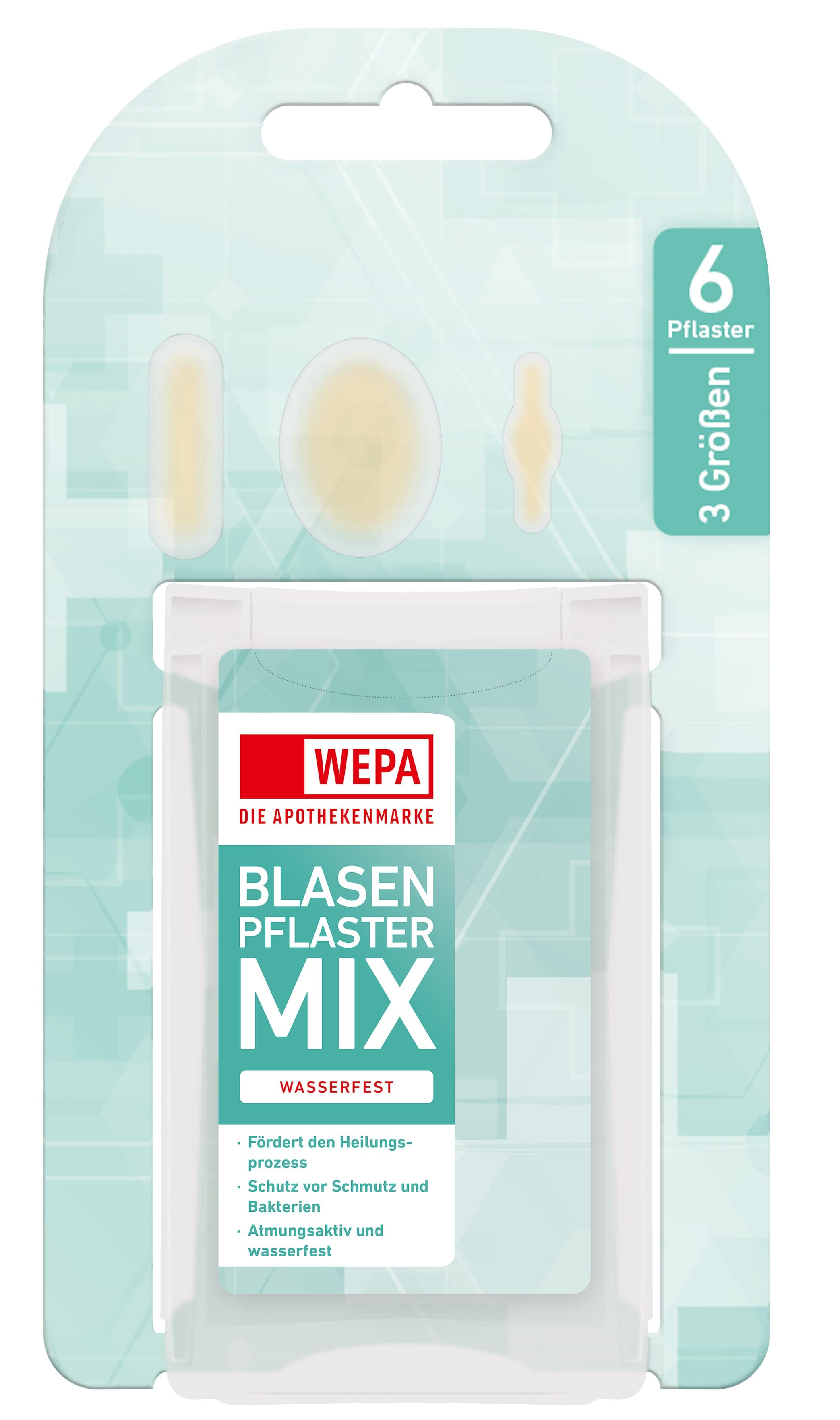 WEPA BLASENPFLASTER MIX WASSERFEST 3 Größen 6 St Pflaster