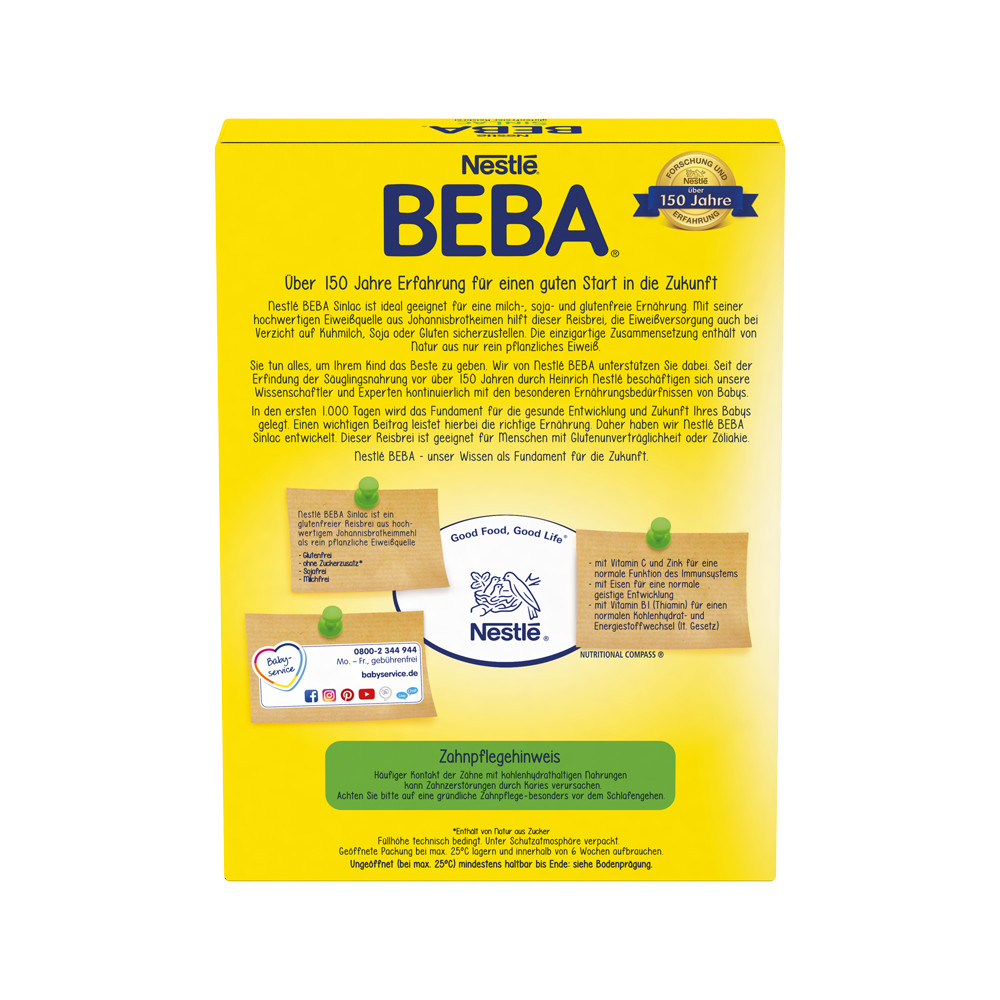 Nestle BEBA SINLAC glutenfreier Reisbrei 250 g Pulver