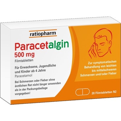 Paracetalgin 500 mg bei Schmerzen & Fieber 20 St Filmtabletten
