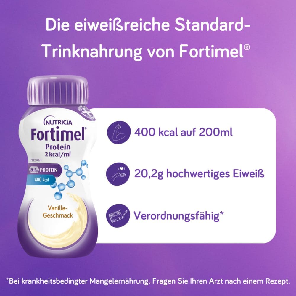 Fortimel Protein 2 kcal Vanille 4X200 ml Flüssigkeit