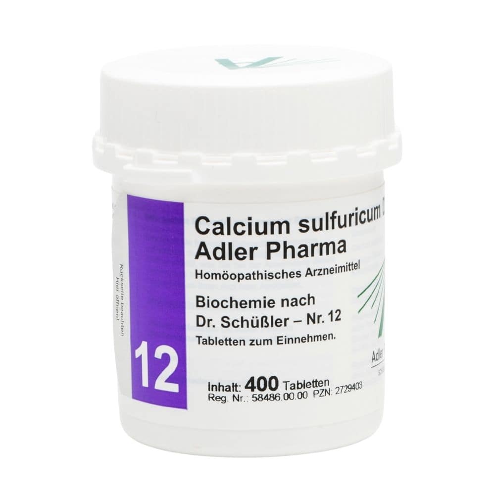 Calcium sulfuricum D6 Adler Pharma Biochemie nach Dr. Schüßler Nr.12, Tablette 400 St Tabletten