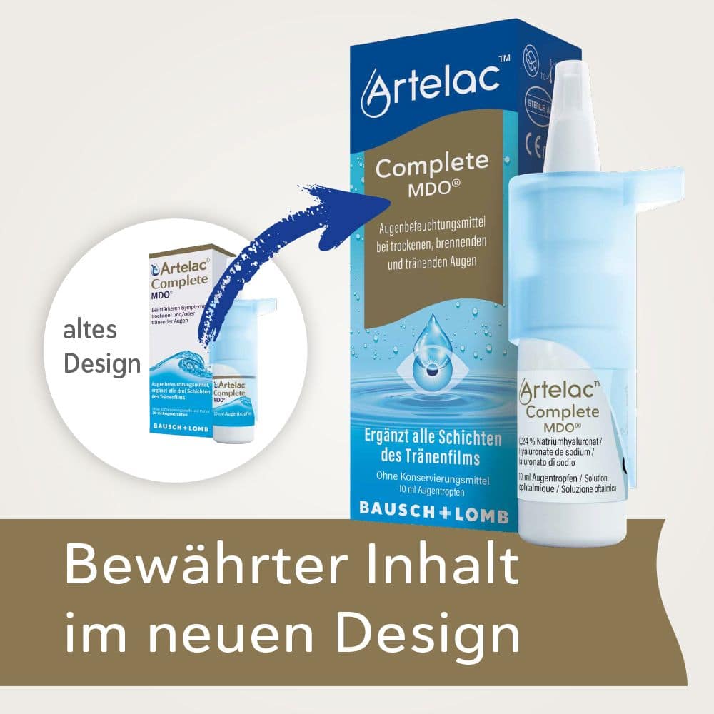 Artelac Complete MDO Augentropfen für trockene Augen 2X10 ml Augentropfen