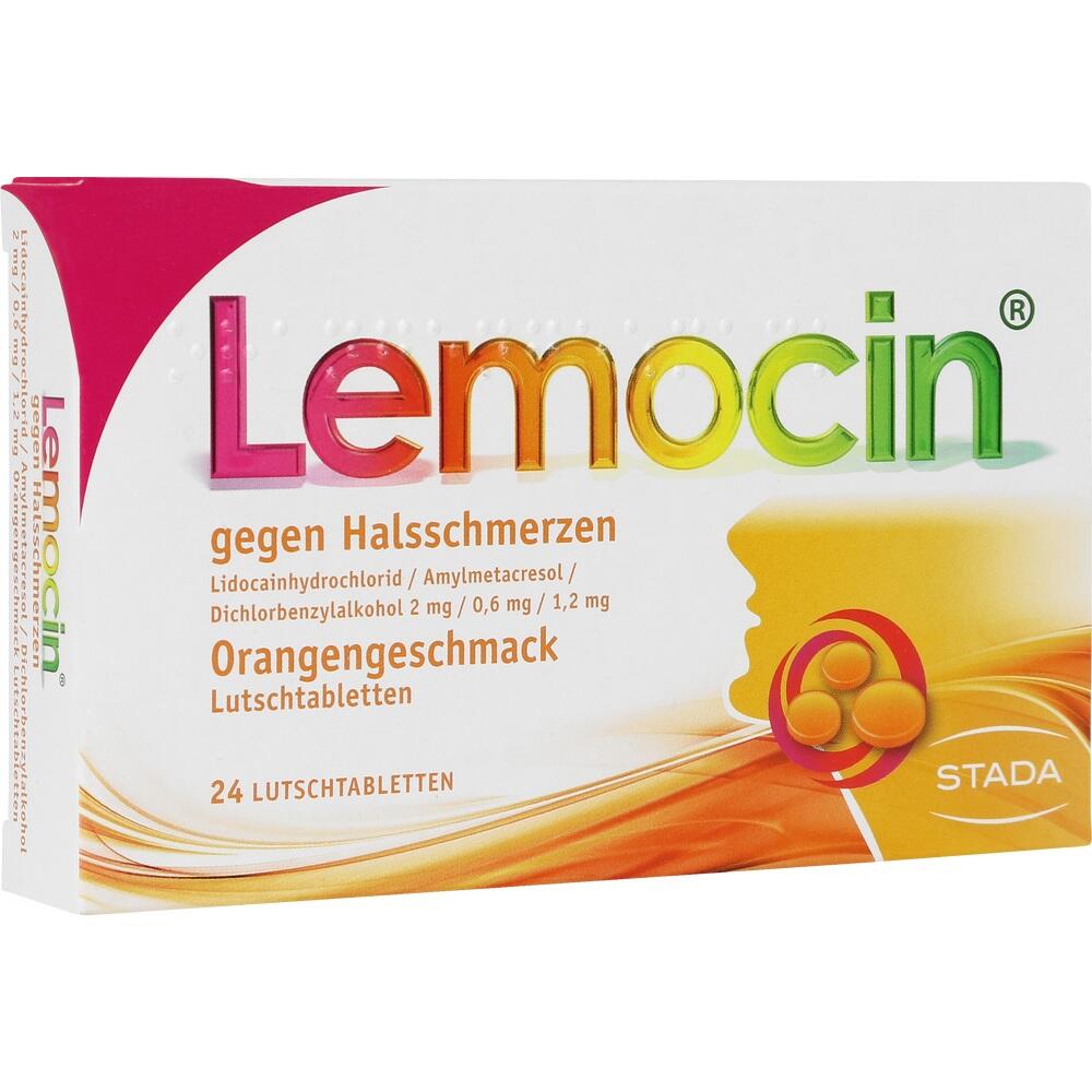 Lemocin gegen Halsschmerzen Orange 24 St Lutschtabletten