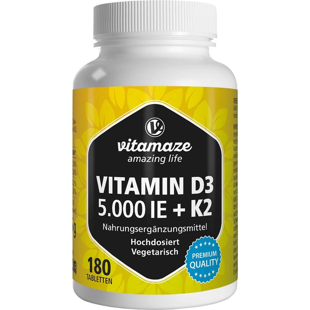 vitamaze VITAMIN D3 5000 I.E. K2 180 St Tabletten