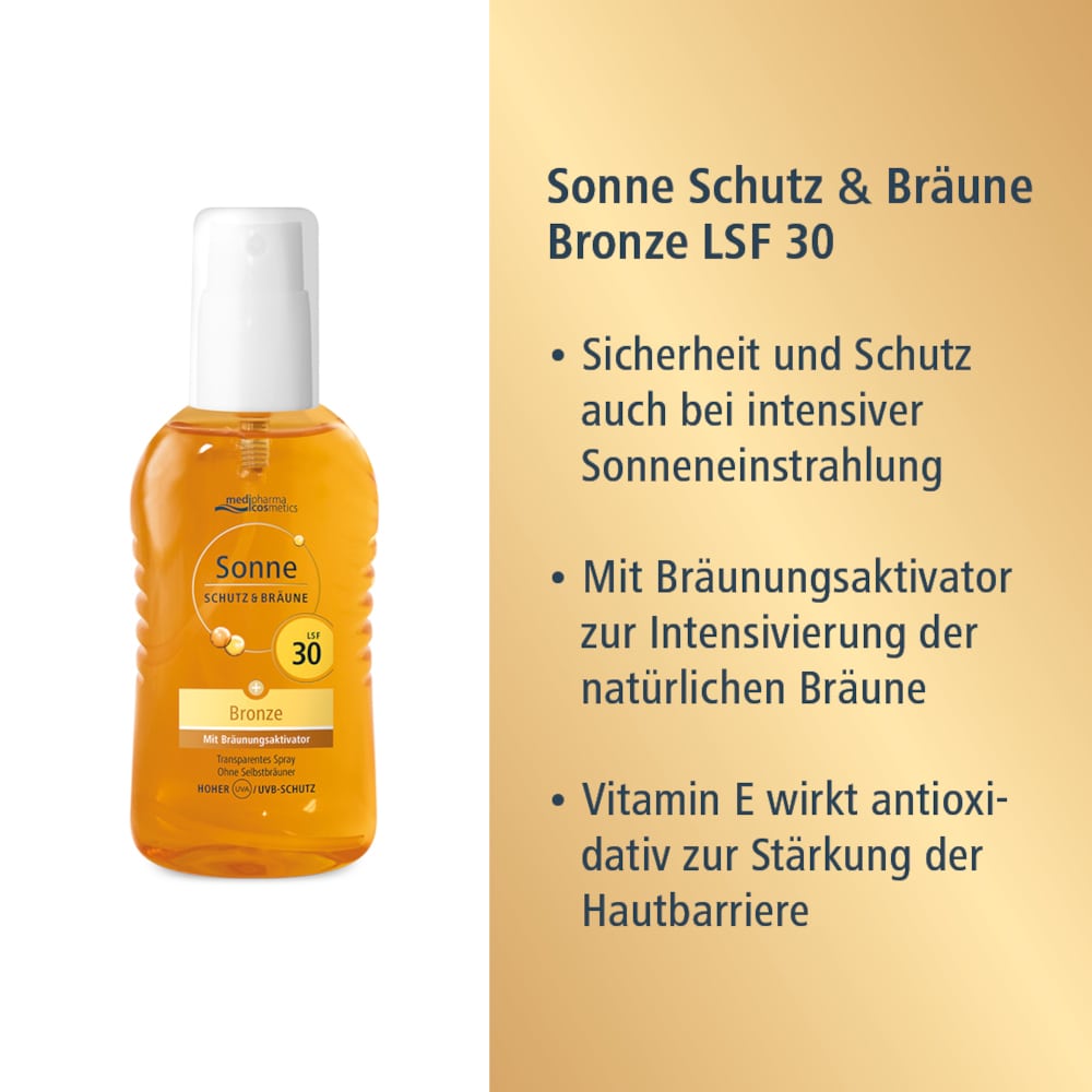 medipharma cosmetics Sonne SCHUTZ & BRÄUNE Bronze LSF 30 Spray 200 ml Spray