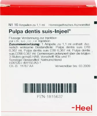 PULPA DENTIS SUIS Injeel Ampullen 10 St Ampullen