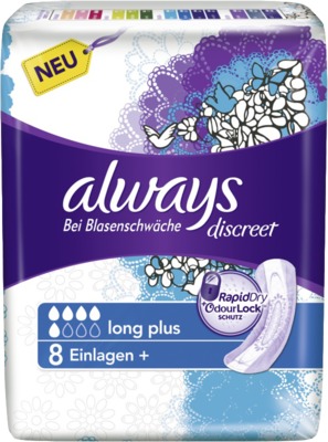 always discreet Bei Blasenschwäche long plus Einlagen 8 St Binden