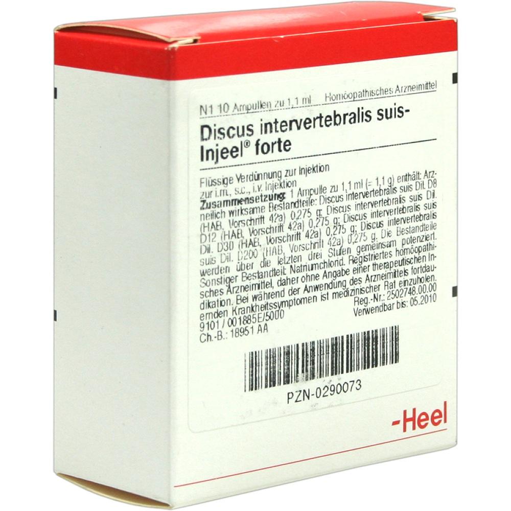 DISCUS INTERVERTEBRALIS suis Injeel forte Ampullen 10 St Ampullen