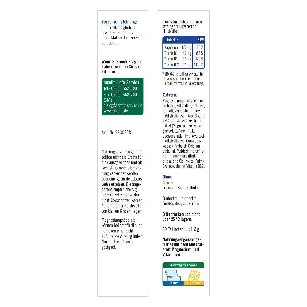 taxofit MAGNESIUM 600 forte 30 St Tabletten