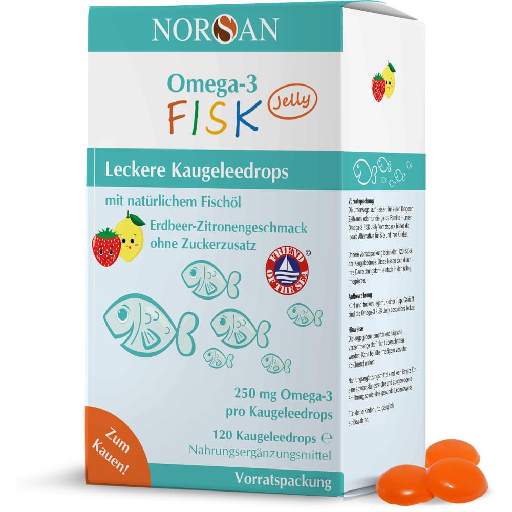 NORSAN OMEGA-3 FISK Jelly 120 St Dragees