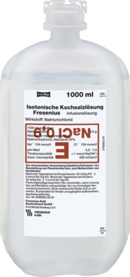Kochsalzlösung 0,9% Plastikflasche Fresenius 10X1000 ml Infusionslösung